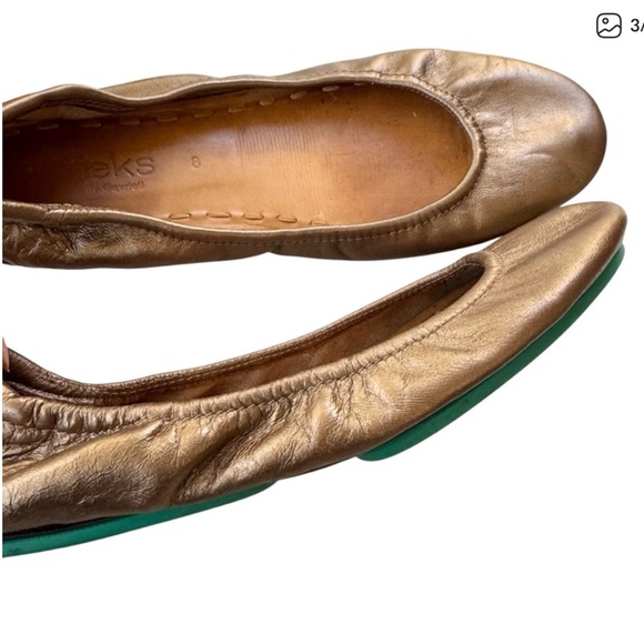 Tieks Metallic Bronze Leather Ballet Flats Shoes Size 8 - Picture 10 of 12